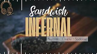 French couple gets assfucked in sandwich