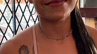 petite latina teen 18+ sloppy deepthroat rimjob pov - brunette gostosa cum in mouth