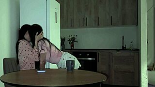 My girlfriend burned me cheating and fucked me hard on the table