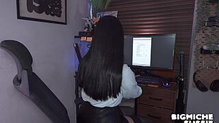 let my boss creampie my ass so i dont get fired - while my bf waits outside