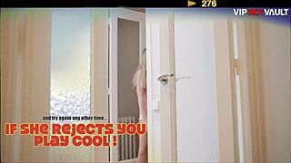 Tattooed Blonde Fucked Hard Doggystyle While Girlfriend Watches