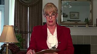 caught blonde milf sucks and fucks in office
