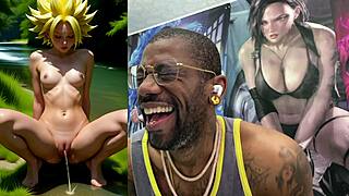 Dbz kale pisses in river while petite slut ciri gets fucked and deepthroats
