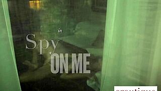 Eroutique lurk just outside petite katyas window as she rubs her wet pussy while you stroke your cock through your pants