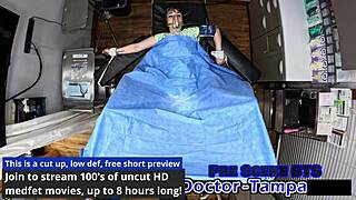 Dr tampa performs relaxed gynecology exam on ditria rose