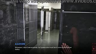 Synthetic milf teases in bathroom after gym