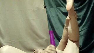 french slave degrades herself with belt and piss