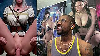 Dbz kale pisses in river while petite slut ciri gets fucked and deepthroats