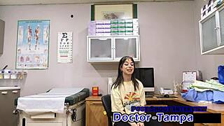 Dr tampa performs relaxed gynecology exam on ditria rose