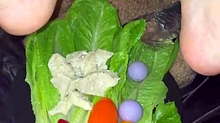 Chicken and vegetables in my virgin teen 18+ beautiful 18year old wet sexy pussy