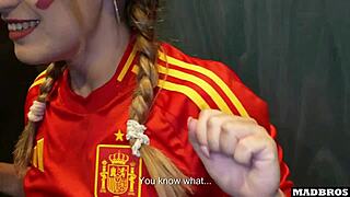 Big ass spanish supporter takes anal and dp in lot