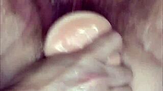 close up view of a chubby latina milf in pov