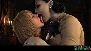 Ashley Graham X Lady Dimitrescu Lesbian Kissing Resident Evil
