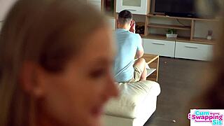 fucking my horny teen stepsister aria logan in front of step parents