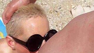 german milf prostitute sandra has sex on beach and deepthroats