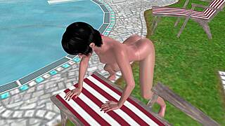 does cucumber in her pussy cause 3d hentai orgasm
