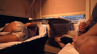 One way ticket blonde cums to train vibration