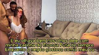 casada feliz com dois chocolates bbc pauzudos para uma dp