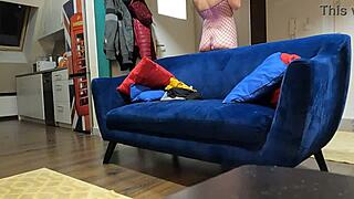 Hot slim bitch tries sexy bodystocking