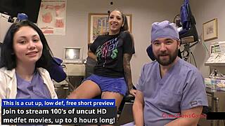 Stefania mafra undergoes orgasm research in hospital latex gloves