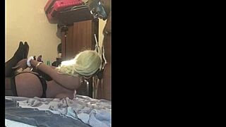 Handcuffed blonde beauty got face fuck hard while being recorded