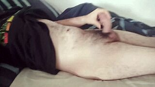 early morning erection leads to french hairy handjob session