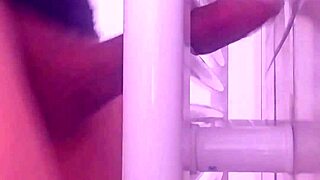 fucking and cumming on towel dryer with 8 tranny cock