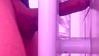 fucking and cumming on towel dryer with 8 tranny cock