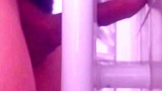 fucking and cumming on towel dryer with 8 tranny cock