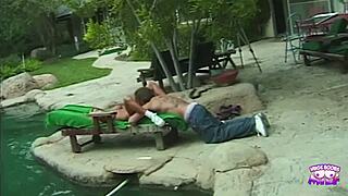A Sexy Blonde Gets Fucked Outdoors By Tattooed Guy