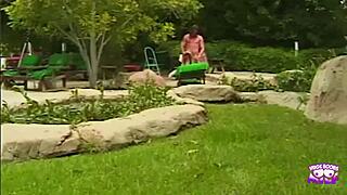 A Sexy Blonde Gets Fucked Outdoors By Tattooed Guy