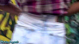 public agent creampie outside for busty young 18+ euro tourist with thick ass and cute freckled face