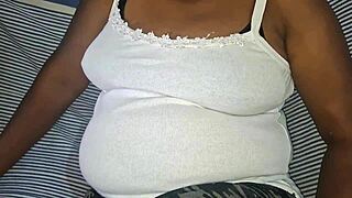Busty step mom does homemade solo play