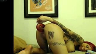 Tattooed Cam Girl Dildoing Her Pussy And Ass