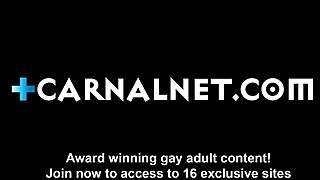 Nevlastný syn Brody Fox a nevlastný otec Cain Marko rozohrievajú spálňu divokým bareback gay akciou