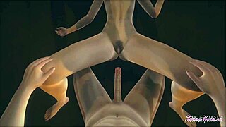 Черт, POV минет Саши в 3D хентай-аллее безумный!