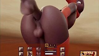 Anální akce v hentai hře