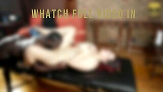 Colombiansk hemmafru får creampie från stor svart kuk massör